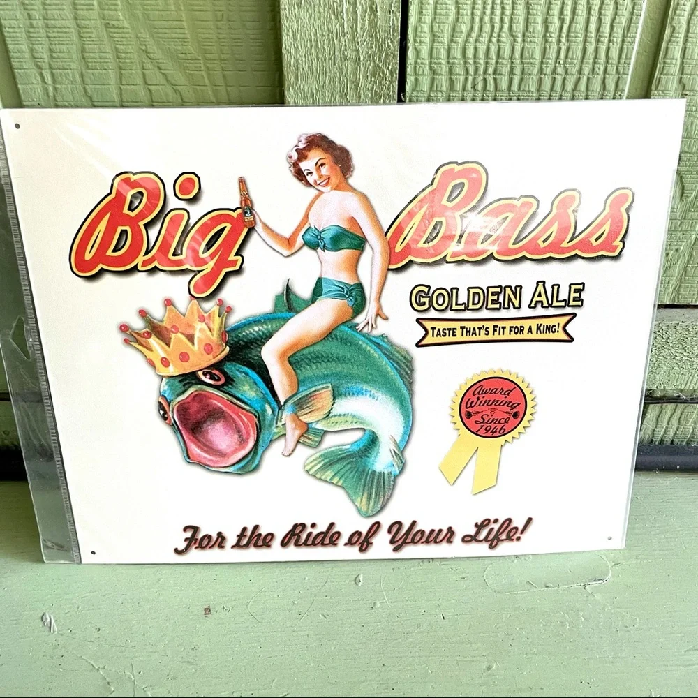 NEW Big Bass Golden Ale Metal Sign